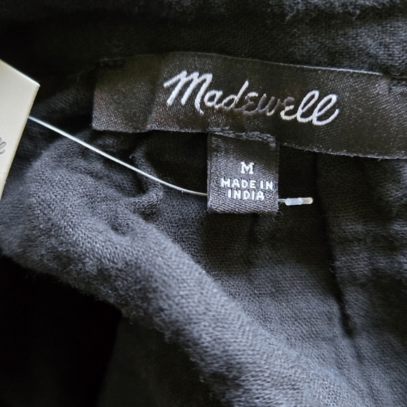 Madewell Crinkle Cotton Cover-Up Shirtdress Black Large NWT Oversize Minimalist - Picture 8 of 11